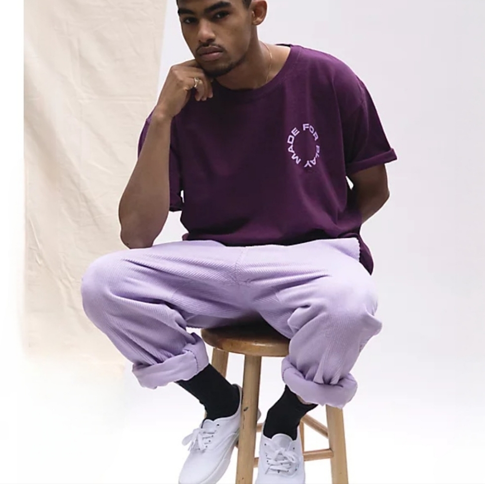 Paterson Wide Leg Lavender Corduroy Skate Pants